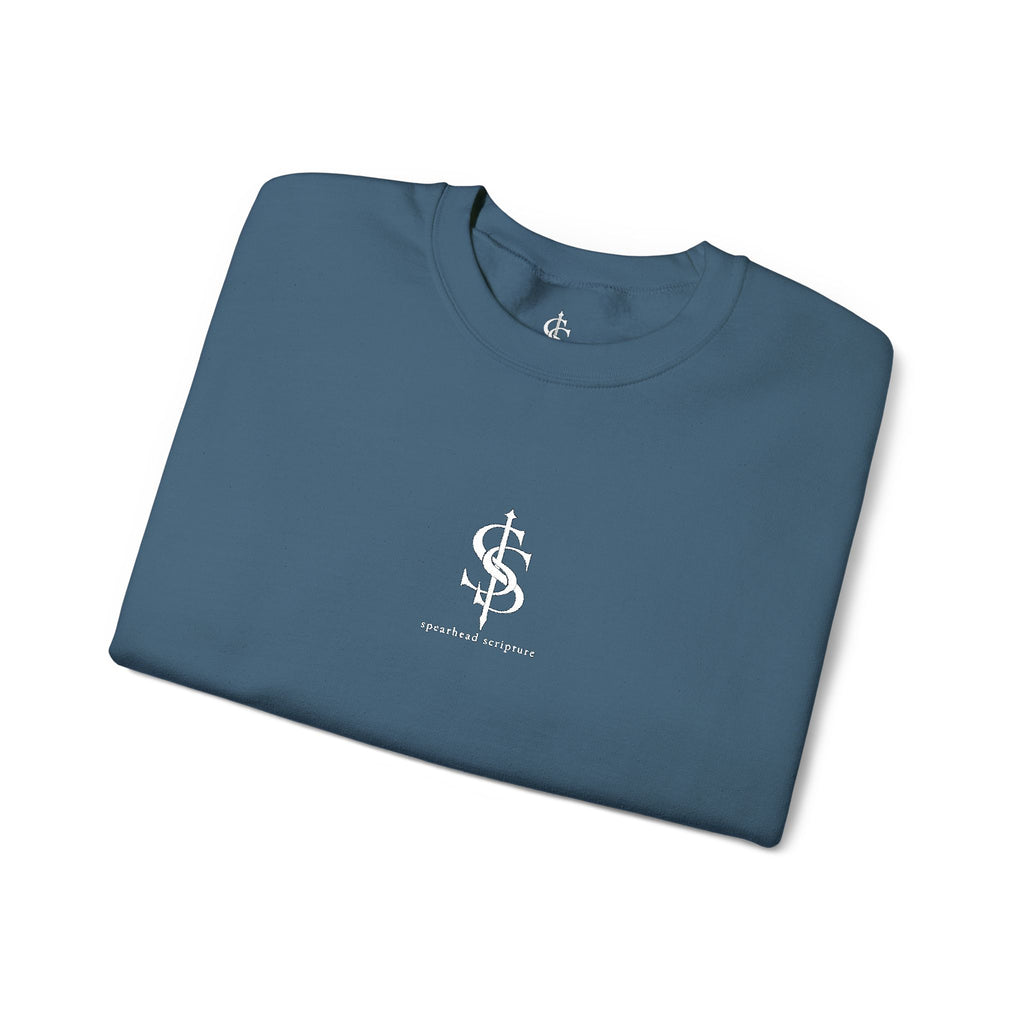 Spearhead Scripture Small Logo Embroidered Crewneck