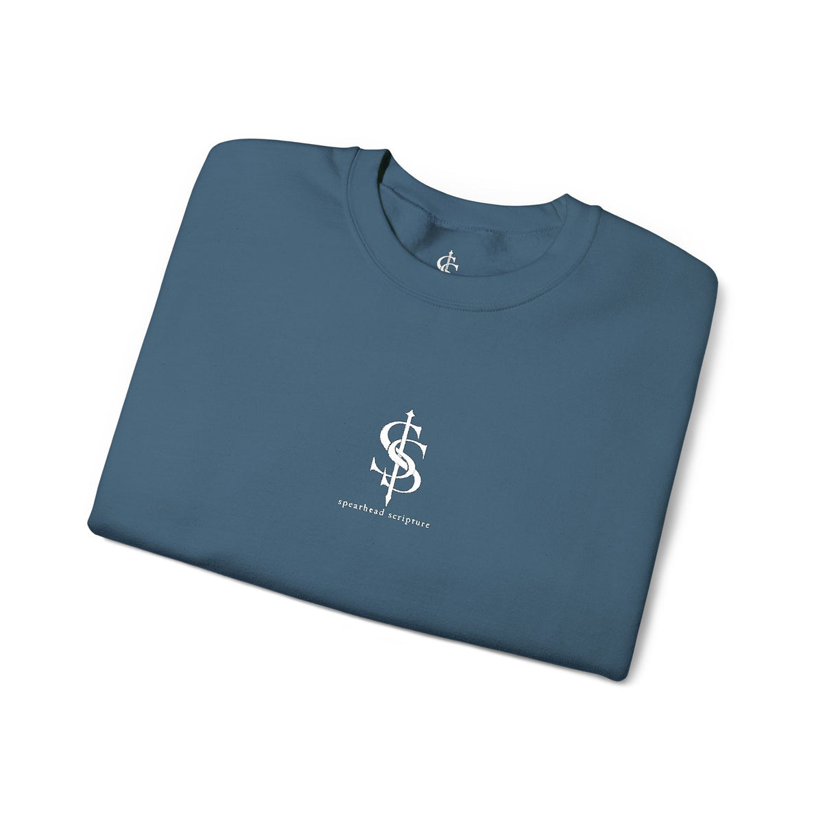 Spearhead Scripture Small Logo Embroidered Crewneck
