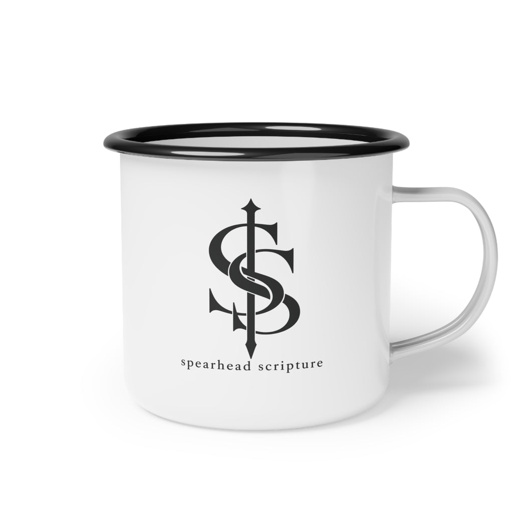 Spearhead Scripture Logo Enamel Mug — 355 mL