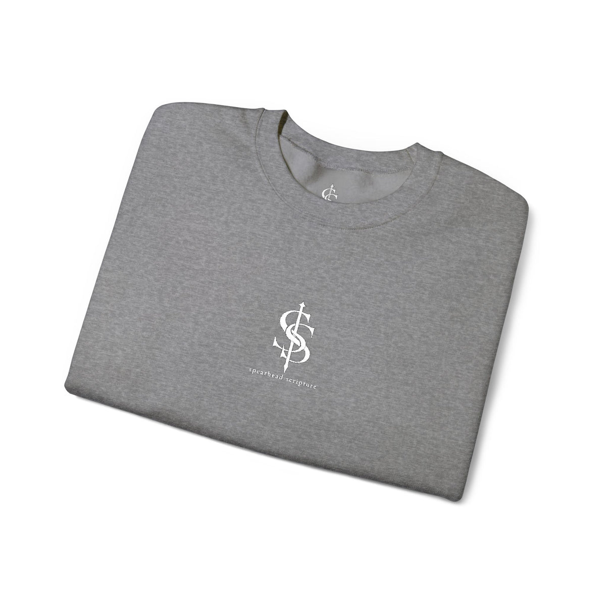 Spearhead Scripture Small Logo Embroidered Crewneck