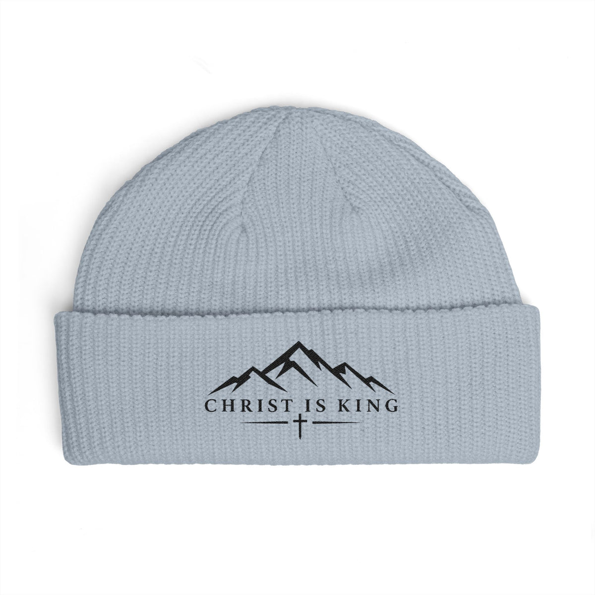 Christ Is King Embroidered Cuff Beanie