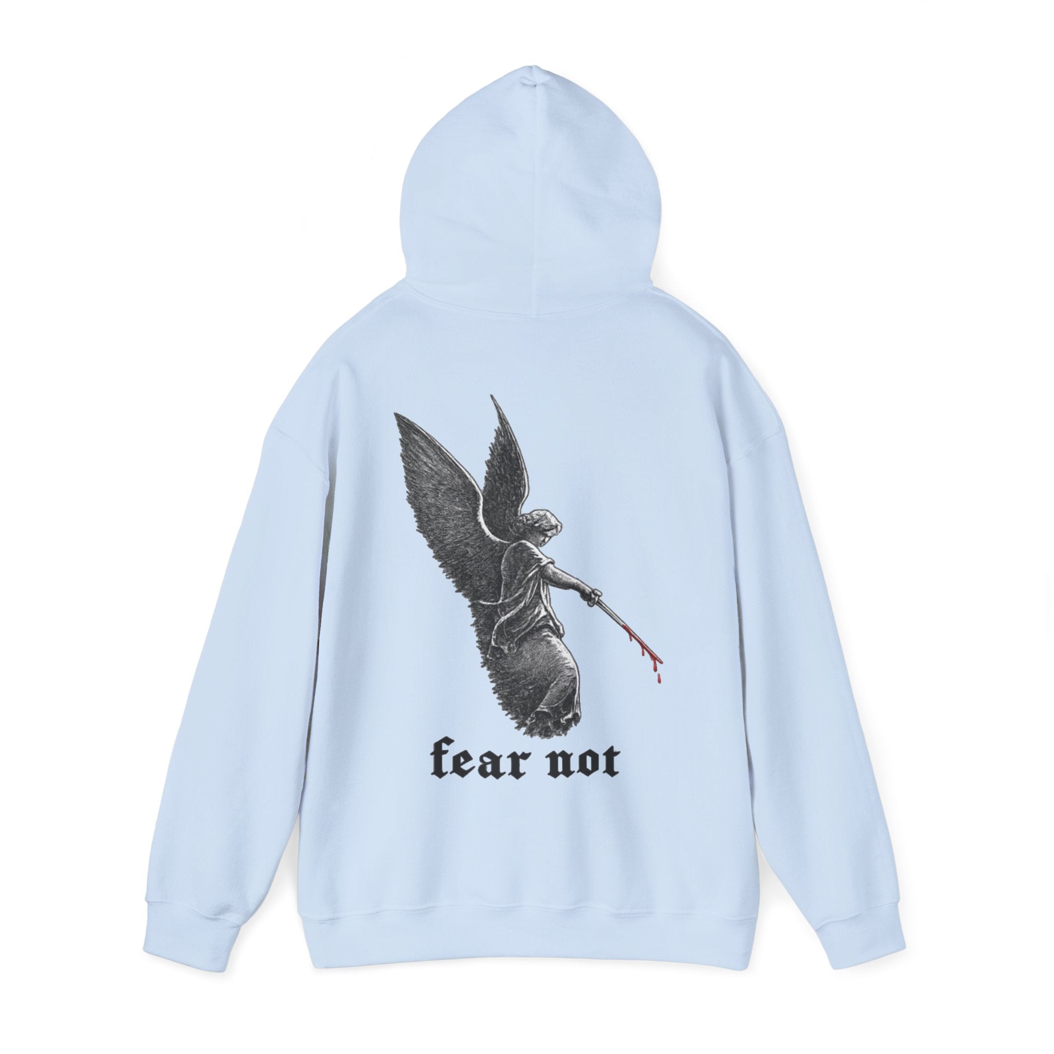 Fear Not Hoodie — 'Fear Not for I Am With You' Angel Graphic Christian Pullover