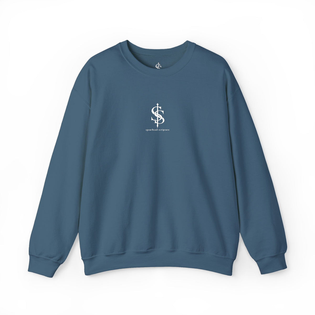 Spearhead Scripture Small Logo Embroidered Crewneck