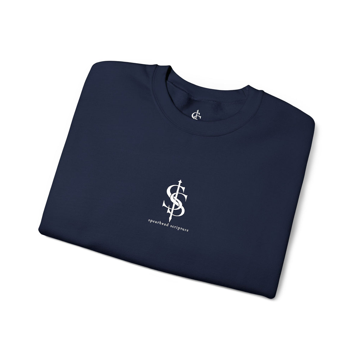 Spearhead Scripture Small Logo Embroidered Crewneck