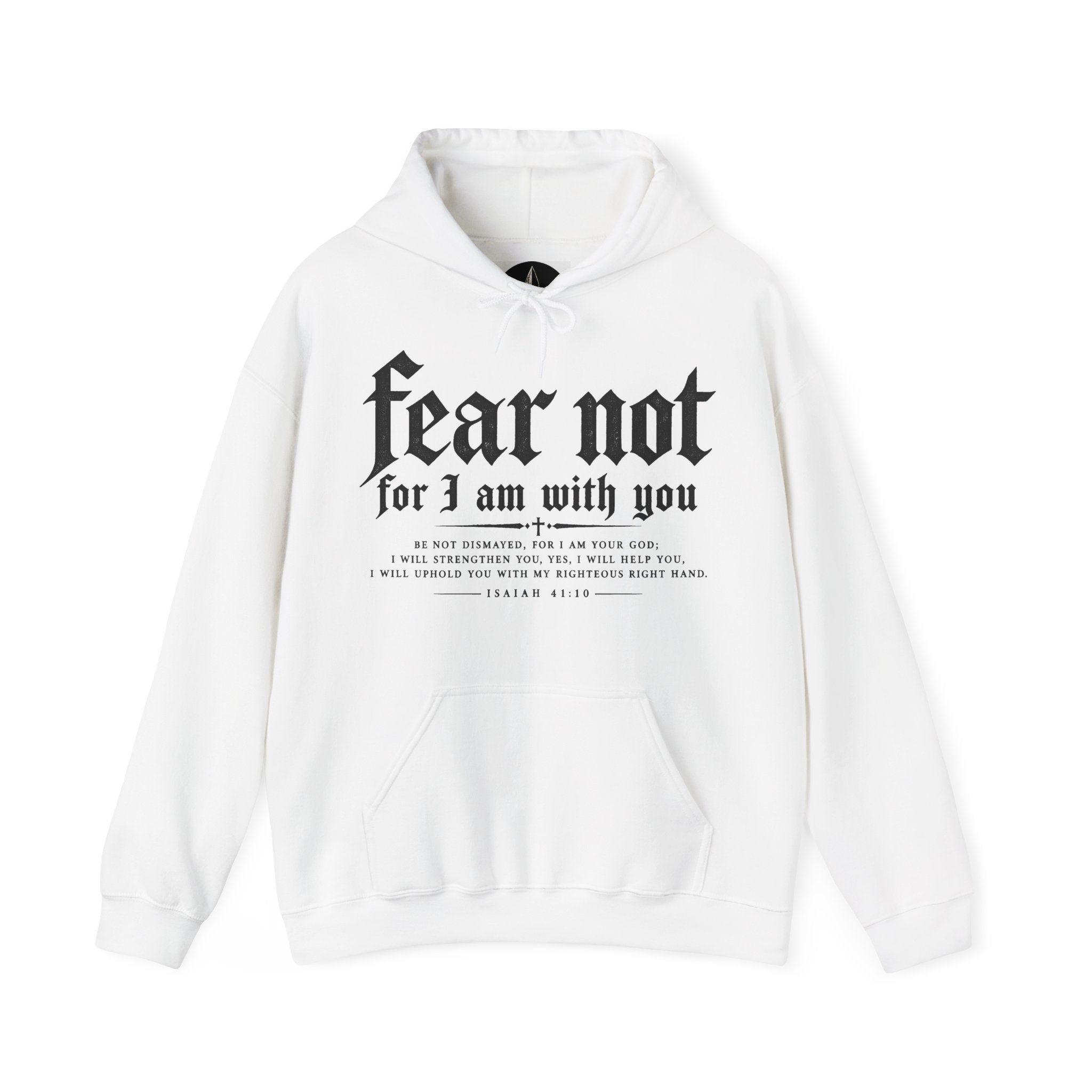Fear Not Hoodie — 'Fear Not for I Am With You' Angel Graphic Christian Pullover