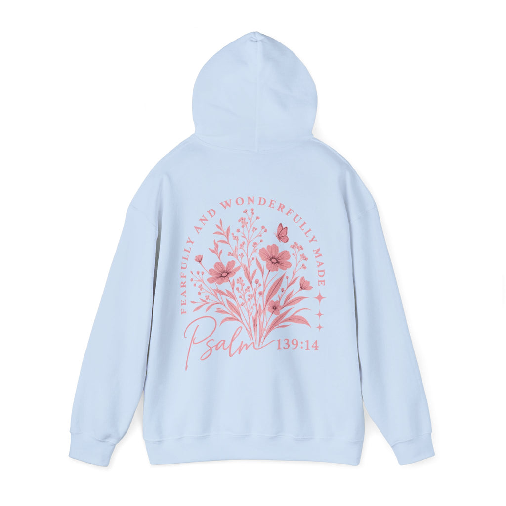 Psalm 139:14 Floral Hoodie — Fearfully & Wonderfully Made Christian Sweatshirt