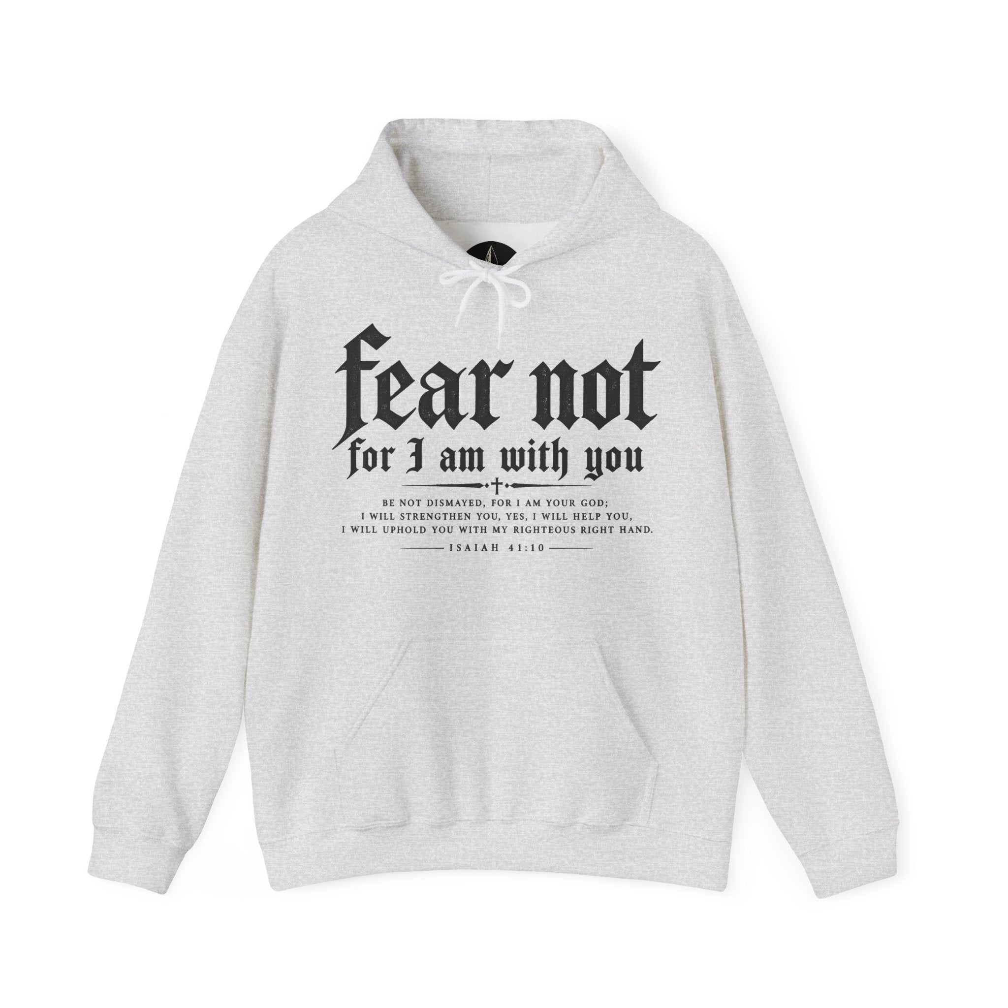 Fear Not Hoodie — 'Fear Not for I Am With You' Angel Graphic Christian Pullover