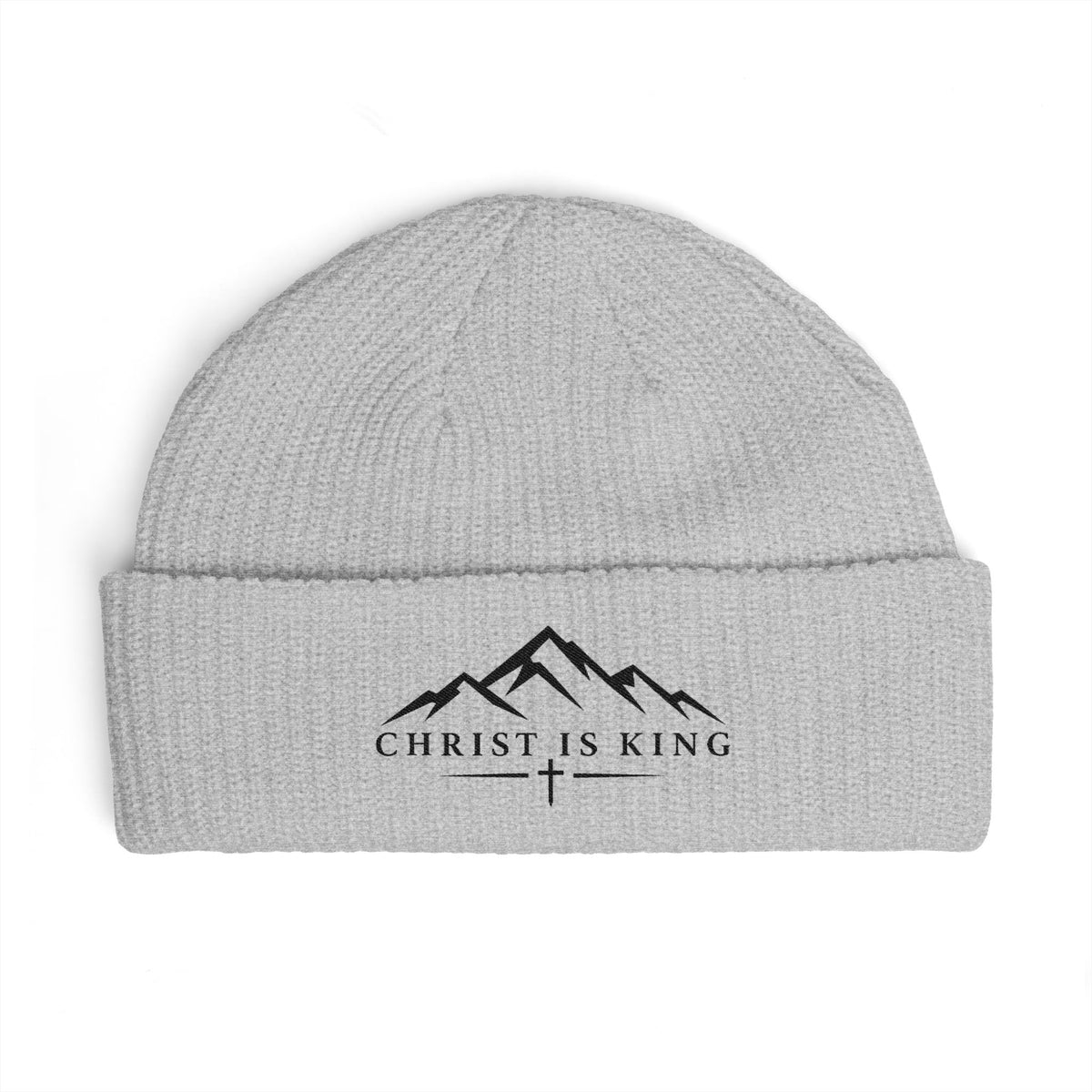 Christ Is King Embroidered Cuff Beanie