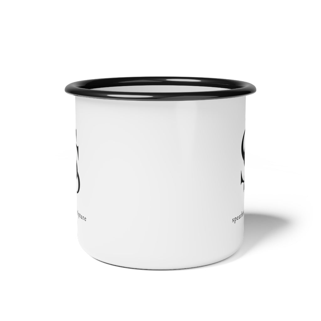 Spearhead Scripture Logo Enamel Mug — 355 mL