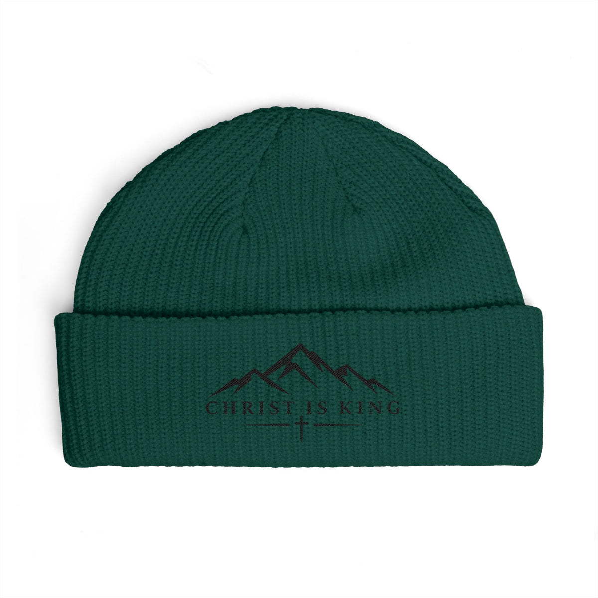 Christ Is King Embroidered Cuff Beanie