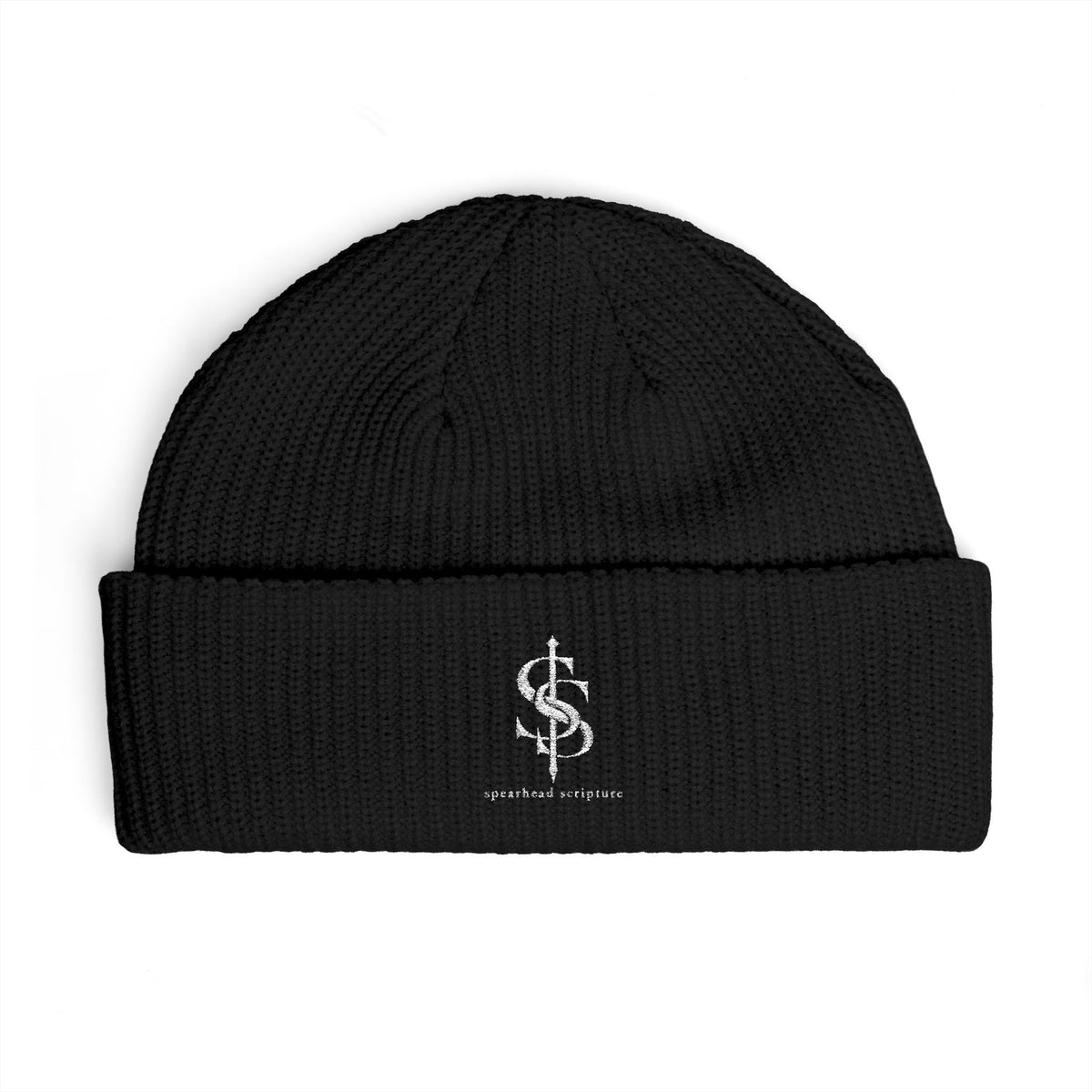 Spearhead Scripture embroidered Logo Cuff Beanie