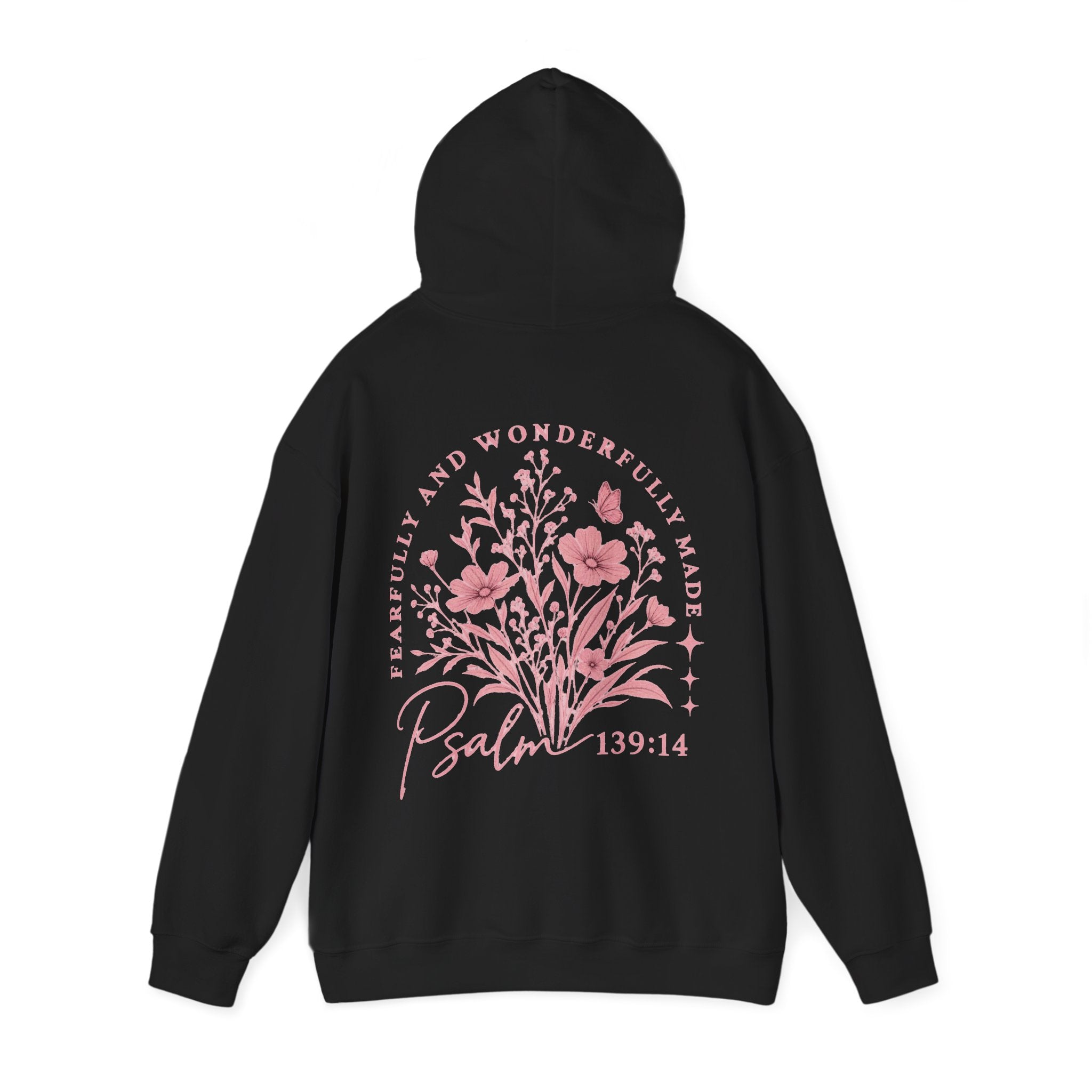 Psalm 139:14 Floral Hoodie — Fearfully & Wonderfully Made Christian Sweatshirt