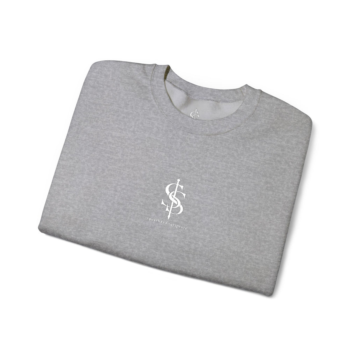 Spearhead Scripture Small Logo Embroidered Crewneck