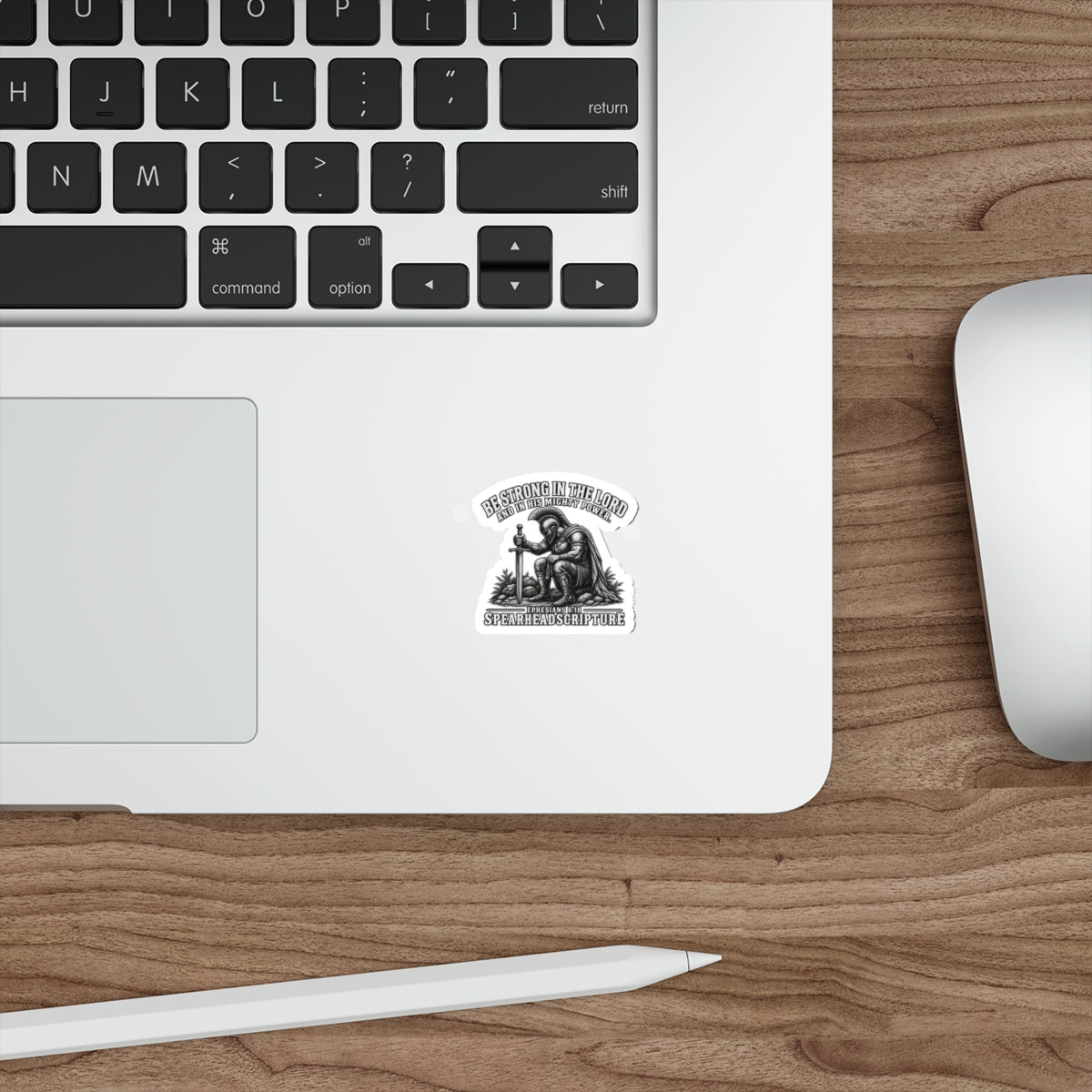 Christian Warrior Sticker — "Be Strong in the Lord" Ephesians 6:10 Die-Cut Sticker