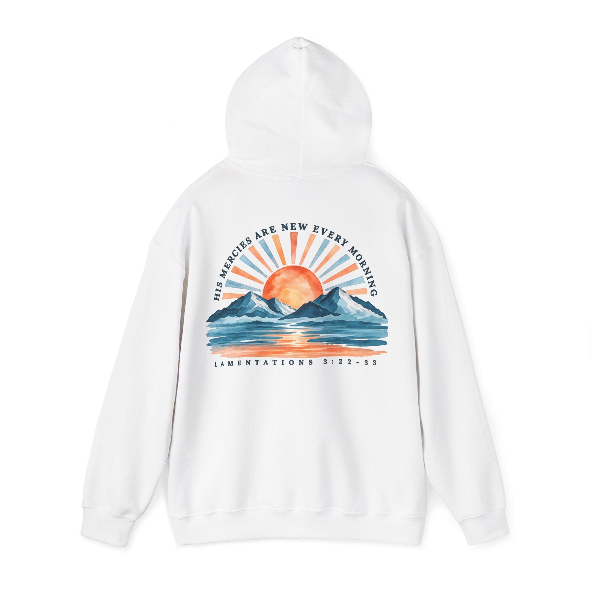 Sunrise Mountains Hoodie – 'His Mercies Are New Every Morning' Inspirational Pullover