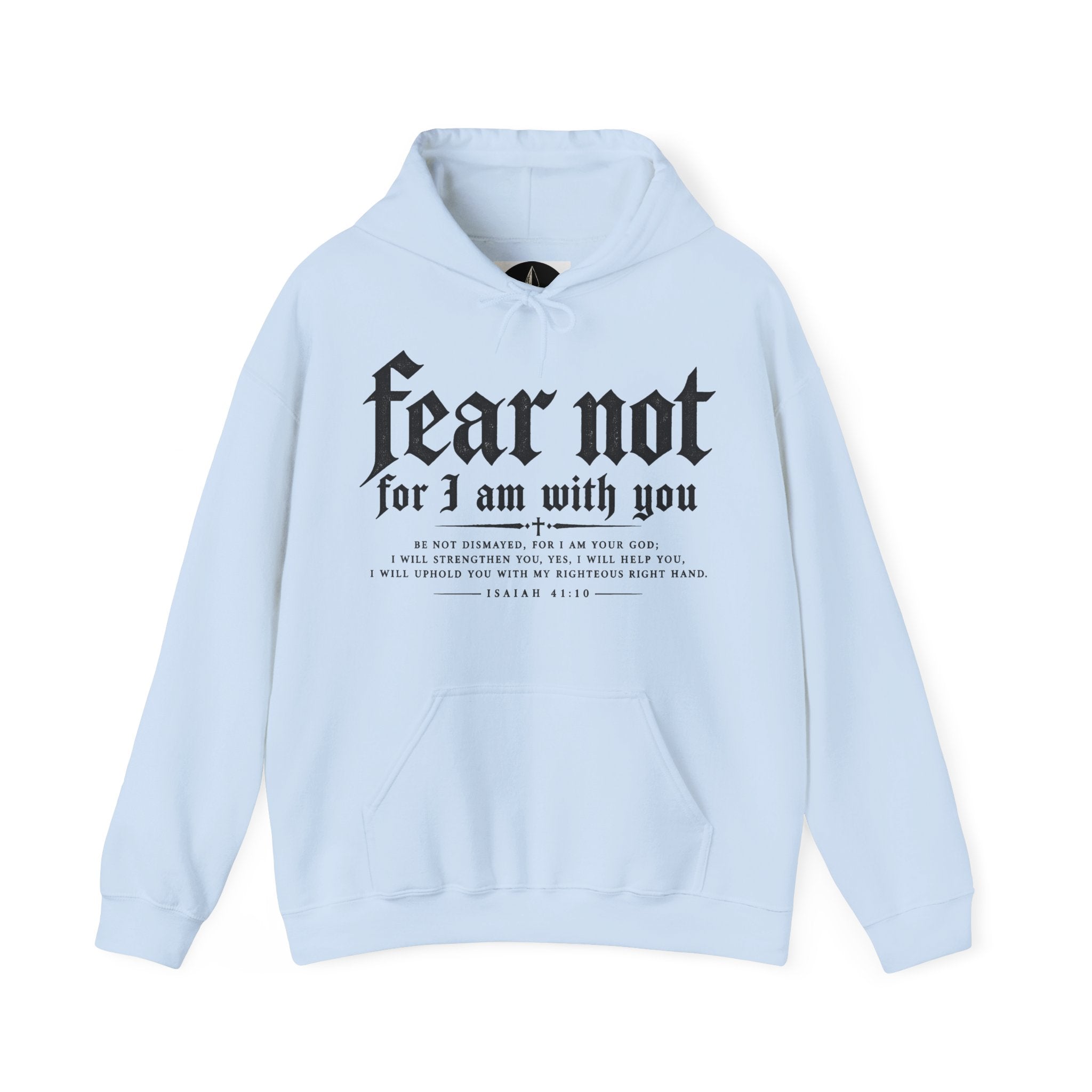 Fear Not Hoodie — 'Fear Not for I Am With You' Angel Graphic Christian Pullover