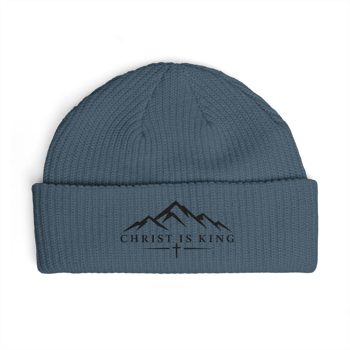 Christ Is King Embroidered Cuff Beanie