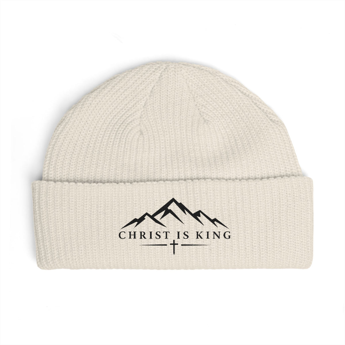 Christ Is King Embroidered Cuff Beanie