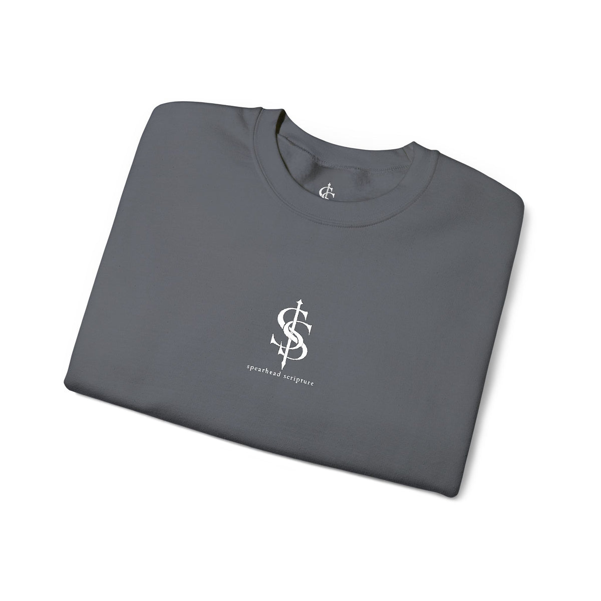 Spearhead Scripture Small Logo Embroidered Crewneck