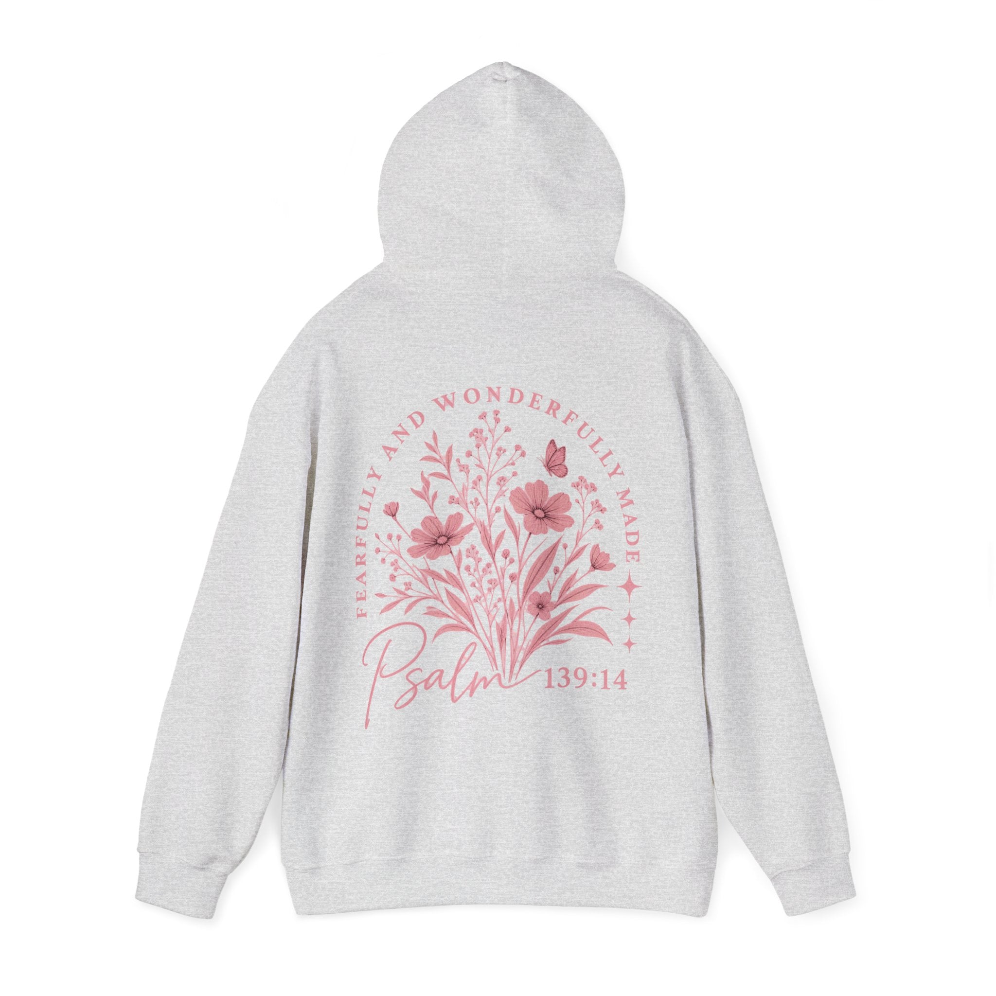 Psalm 139:14 Floral Hoodie — Fearfully & Wonderfully Made Christian Sweatshirt
