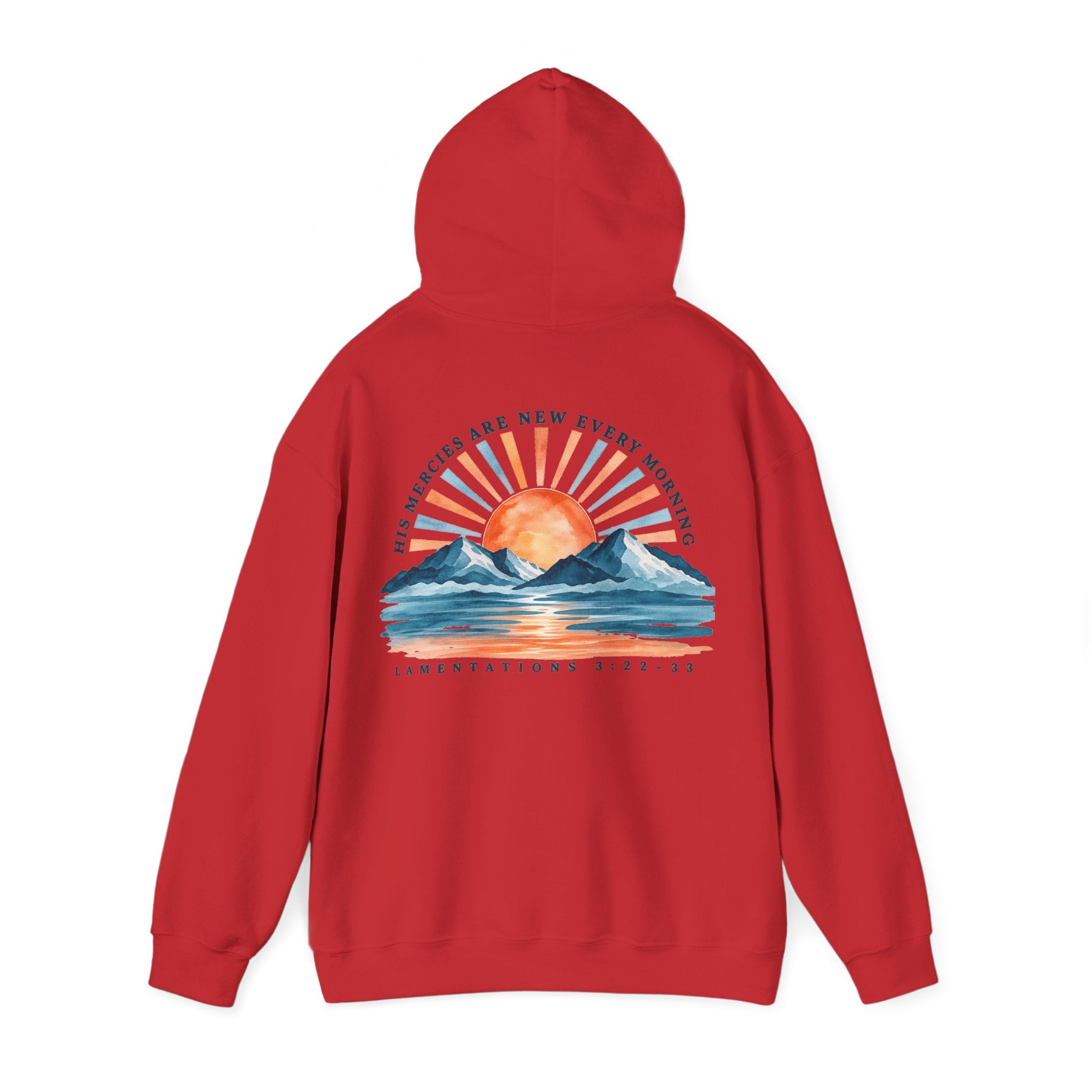 Sunrise Mountains Hoodie – 'His Mercies Are New Every Morning' Inspirational Pullover