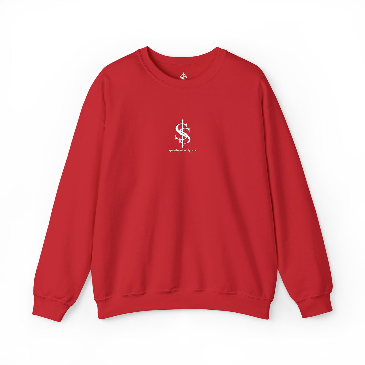 Spearhead Scripture Small Logo Embroidered Crewneck