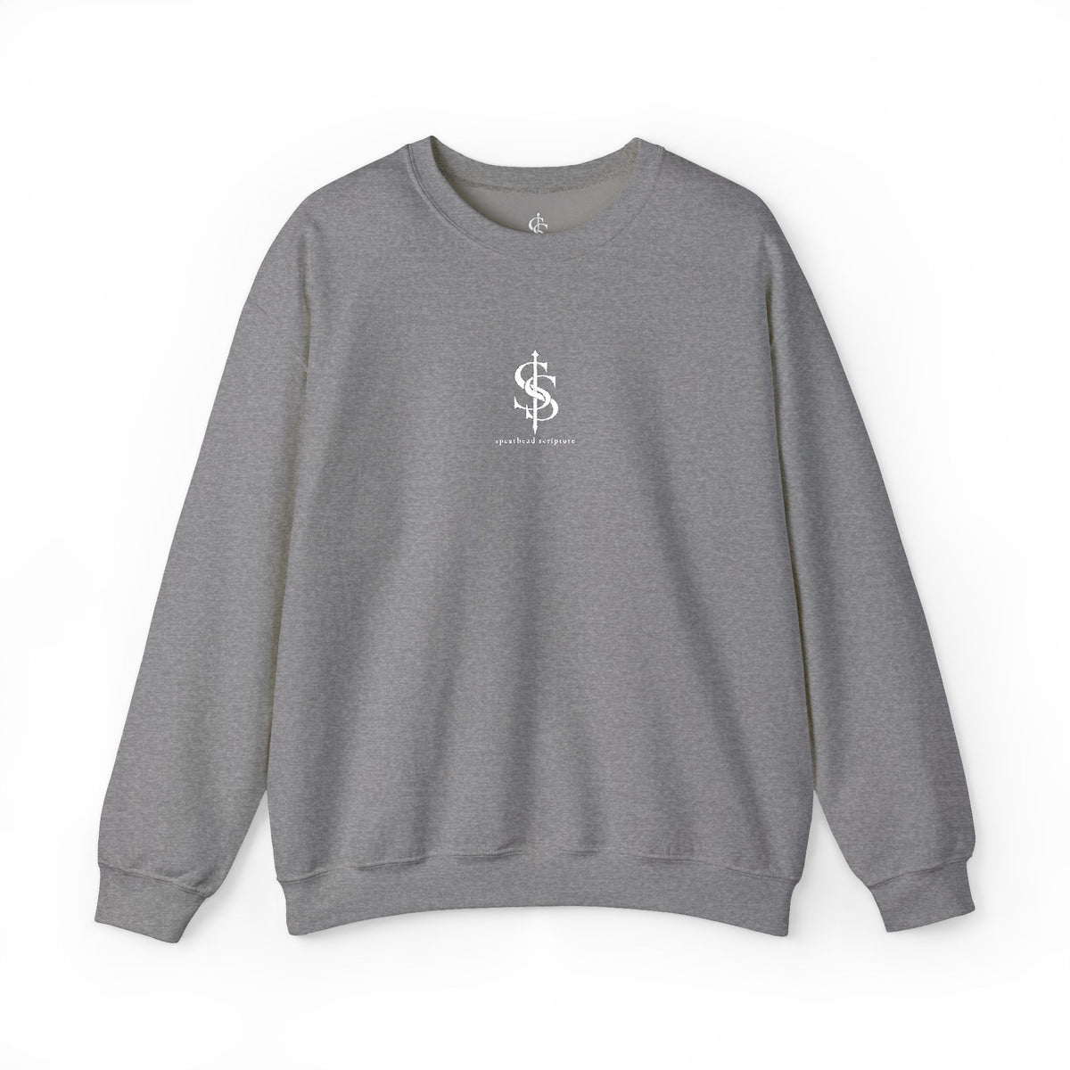 Spearhead Scripture Small Logo Embroidered Crewneck
