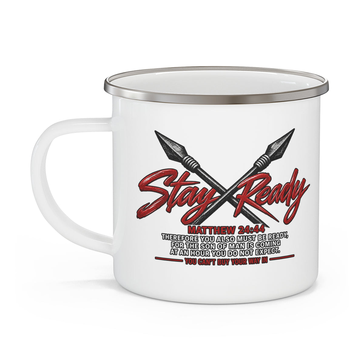 Stay Ready Enamel Camp Mug — 355 mL