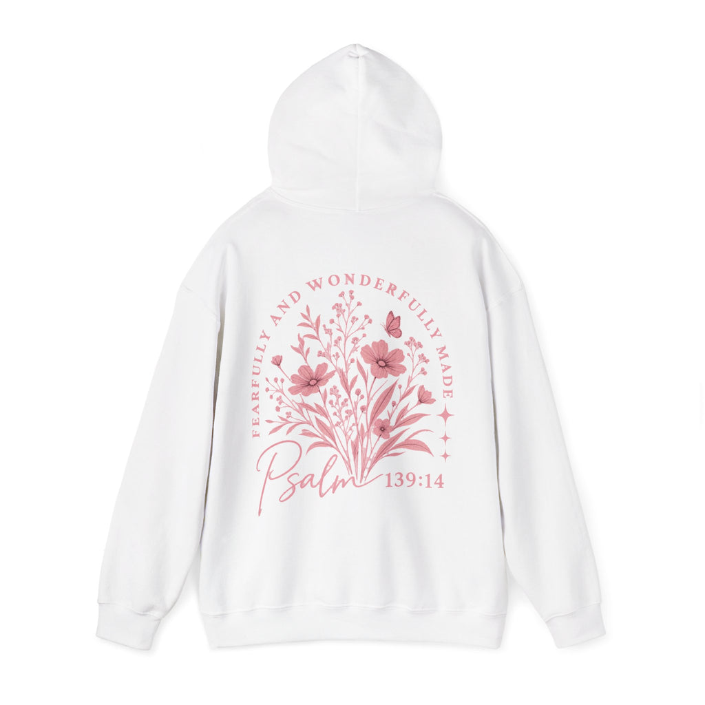 Psalm 139:14 Floral Hoodie — Fearfully & Wonderfully Made Christian Sweatshirt