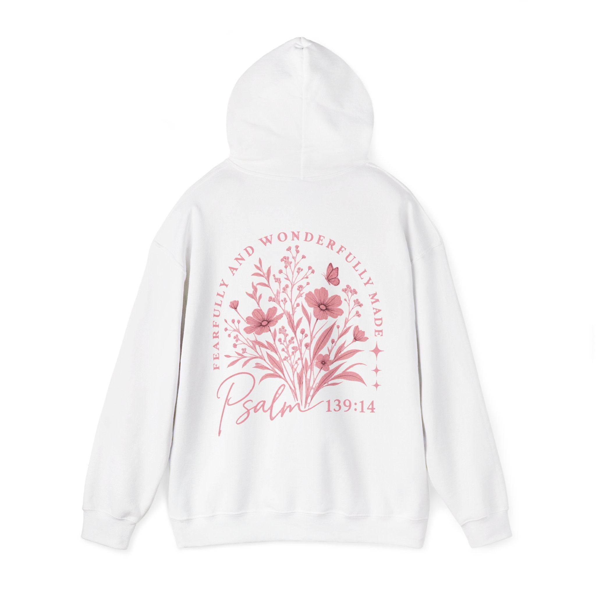 Psalm 139:14 Floral Hoodie — Fearfully & Wonderfully Made Christian Sweatshirt