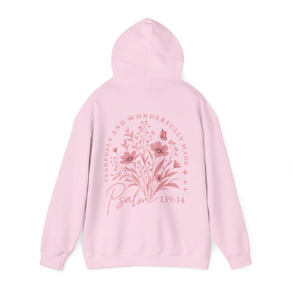 Psalm 139:14 Floral Hoodie — Fearfully & Wonderfully Made Christian Sweatshirt
