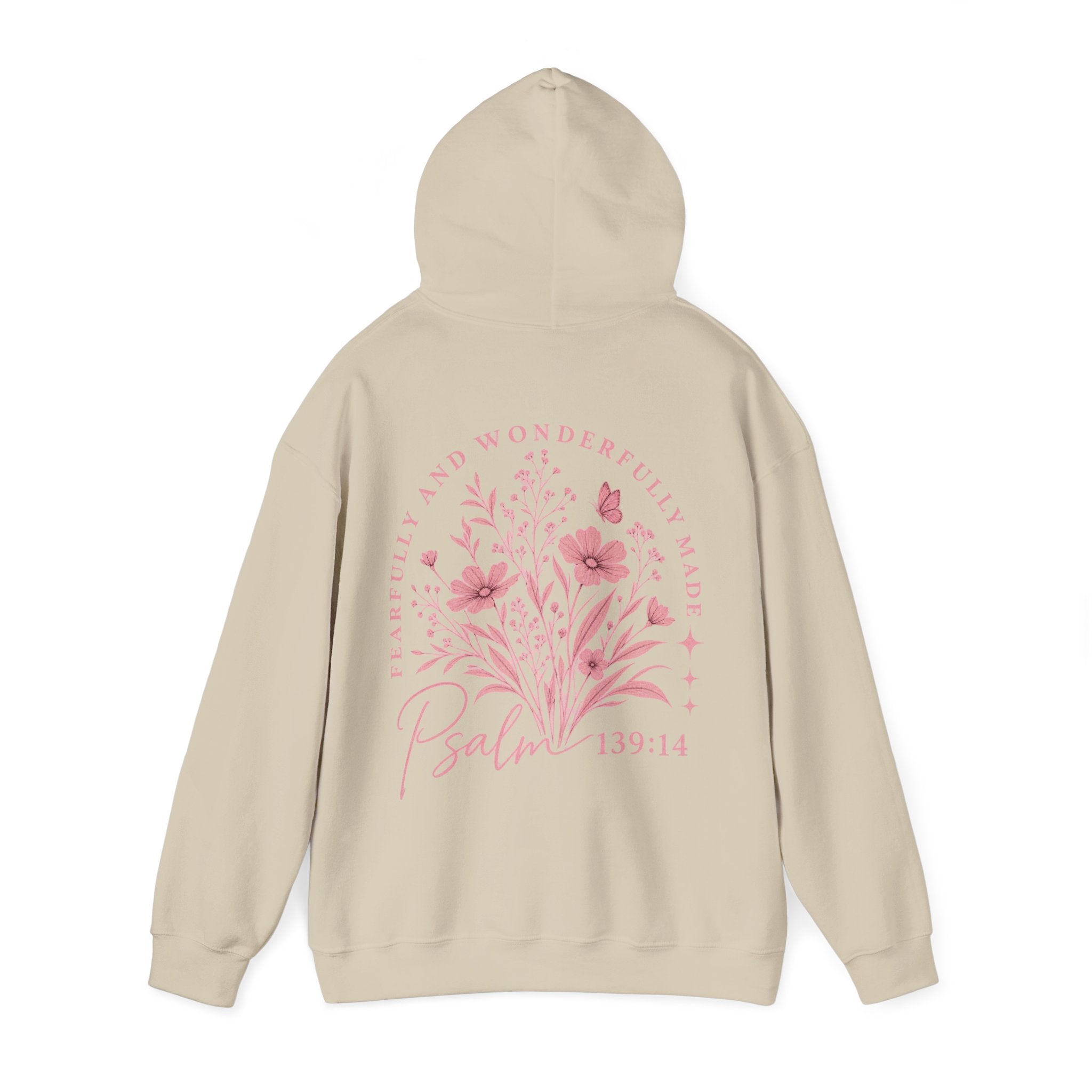 Psalm 139:14 Floral Hoodie — Fearfully & Wonderfully Made Christian Sweatshirt