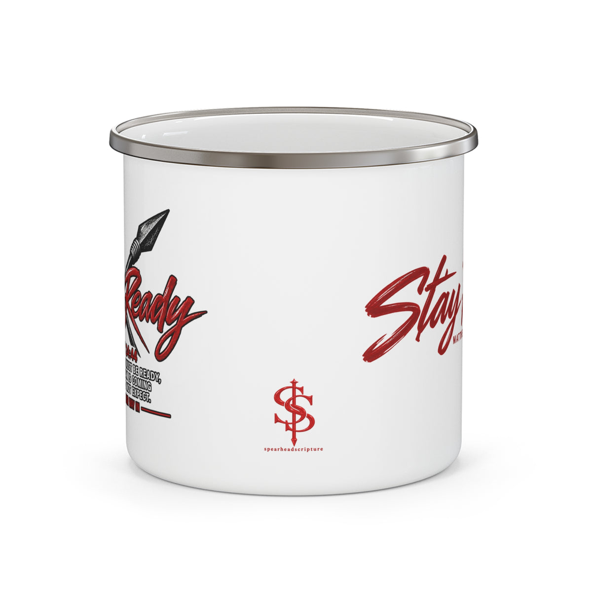 Stay Ready Enamel Camp Mug — 355 mL