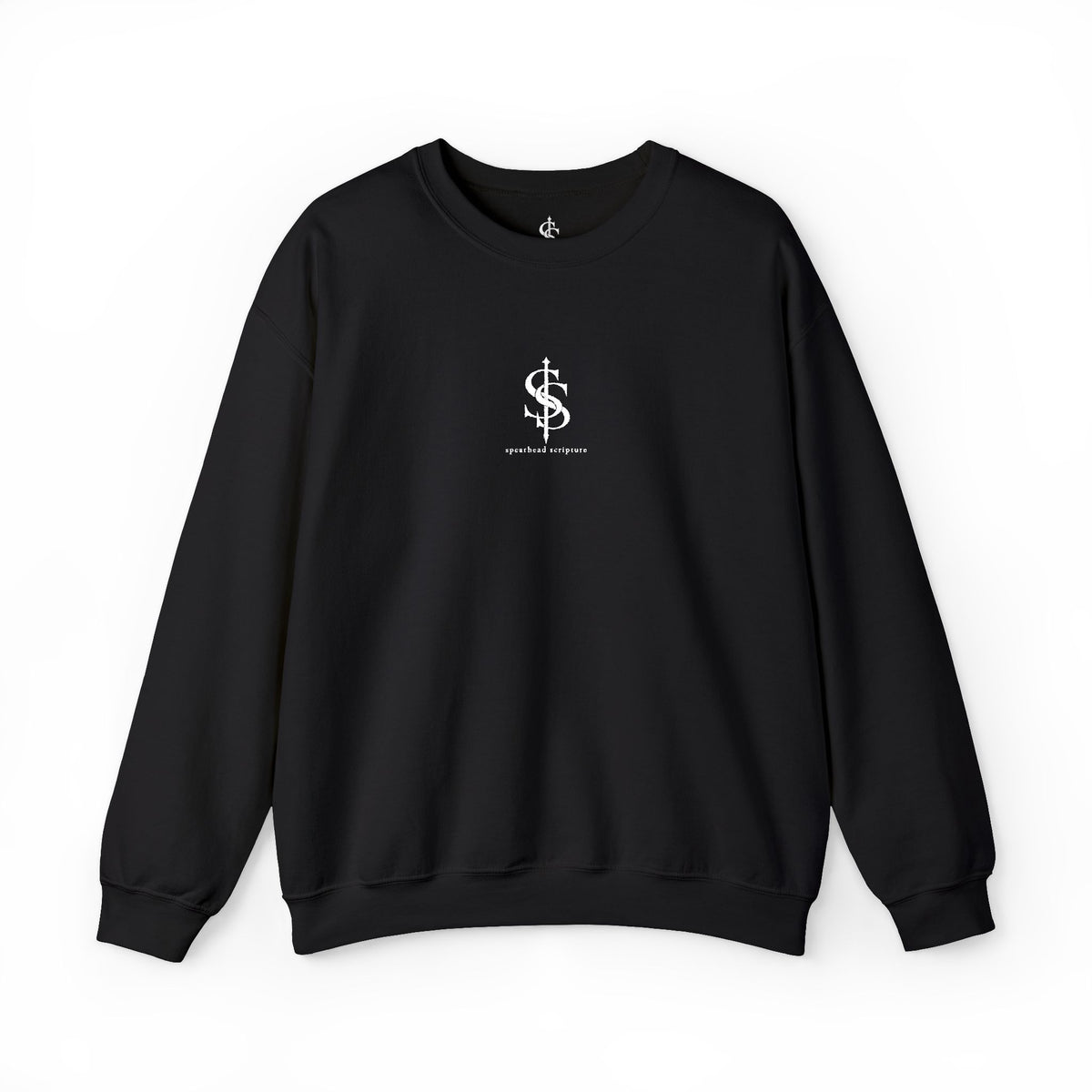 Spearhead Scripture Small Logo Embroidered Crewneck