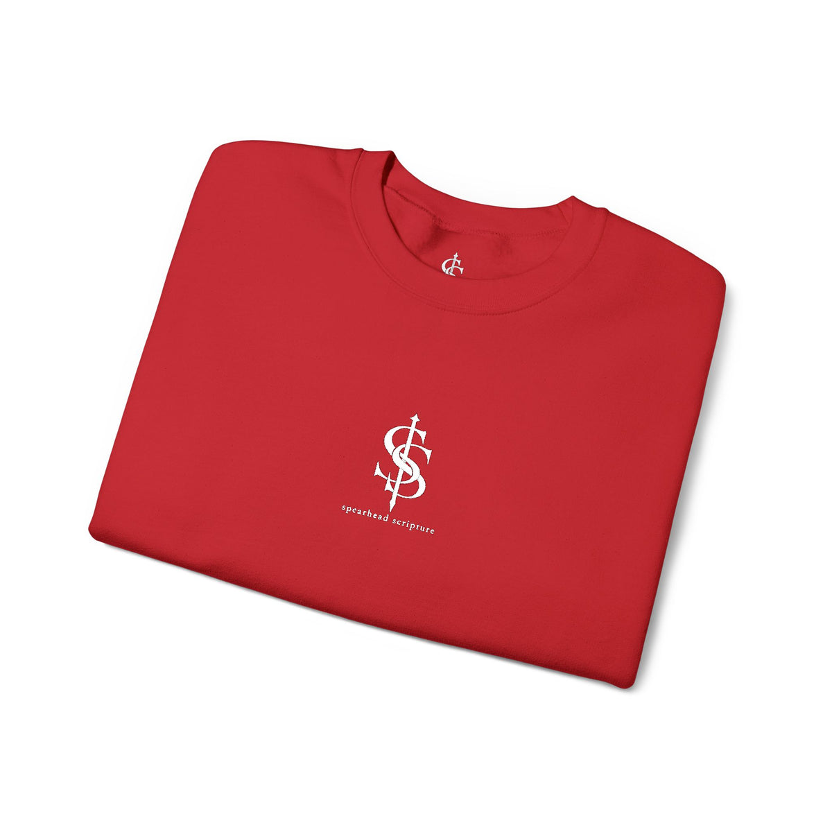 Spearhead Scripture Small Logo Embroidered Crewneck