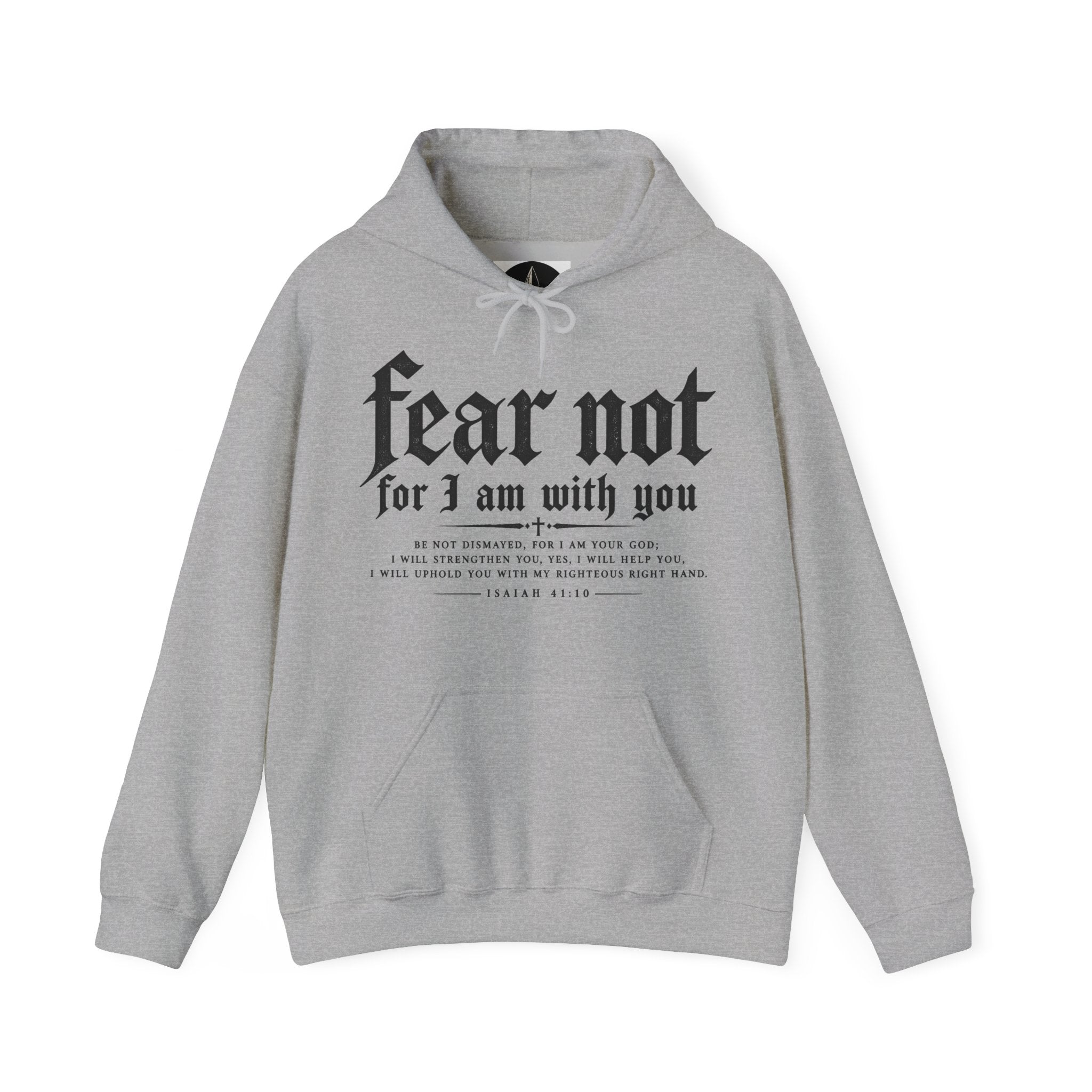 Fear Not Hoodie — 'Fear Not for I Am With You' Angel Graphic Christian Pullover