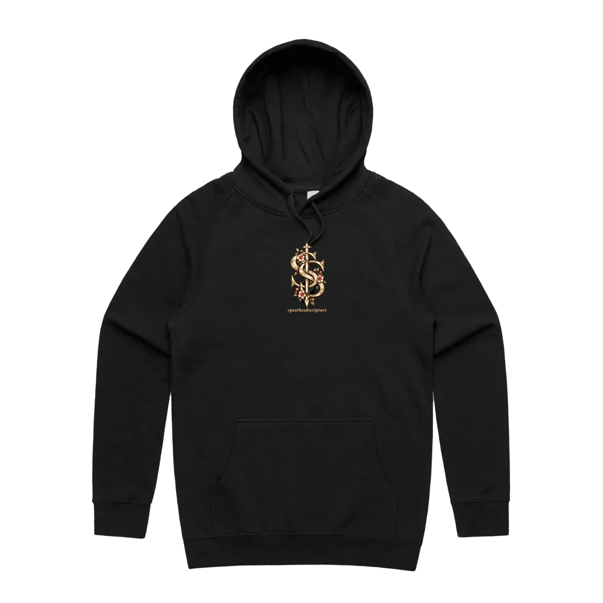 Black front flat lay