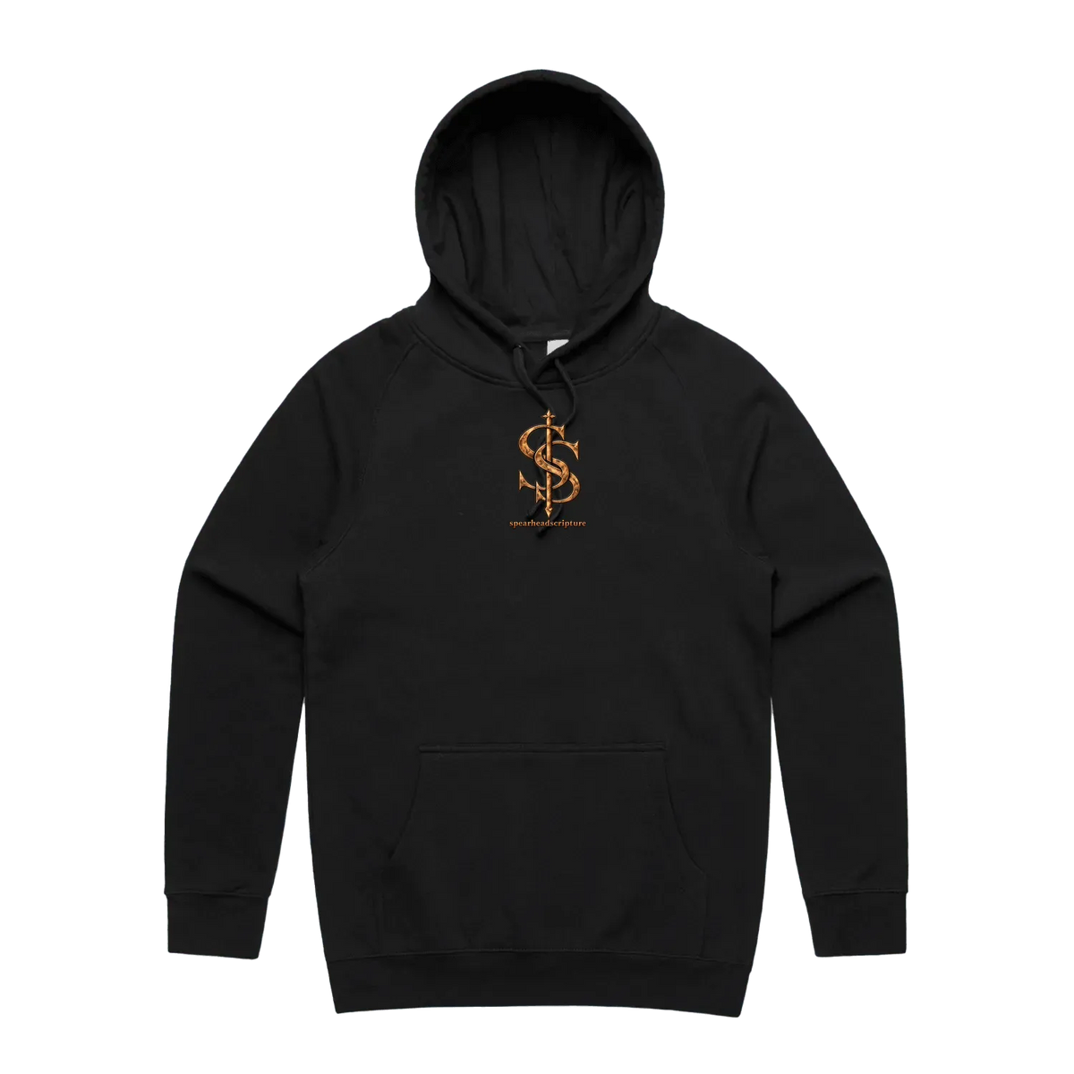Black front flat lay