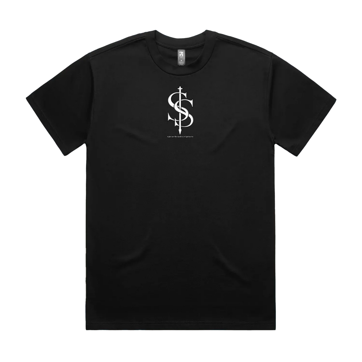 Black front flat lay