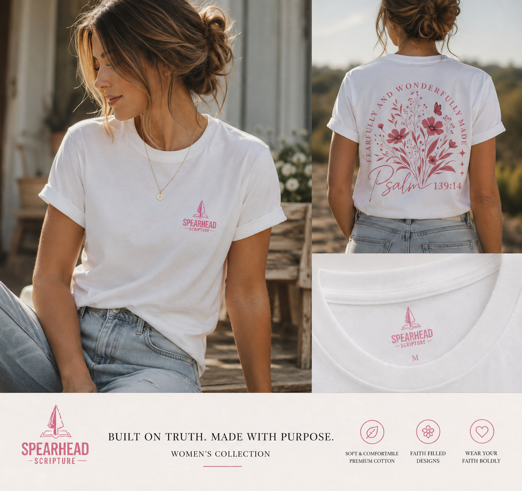 Psalm 139:14 Floral Tee — "Fearfully and Wonderfully Made" Christian T‑Shirt