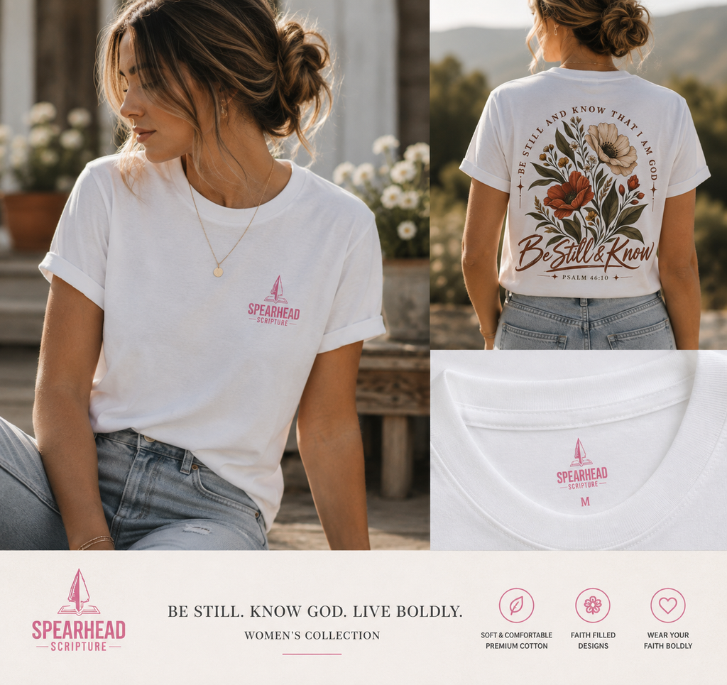 Be Still & Know Floral Tee – Psalm 46:10 Christian Graphic T-Shirt