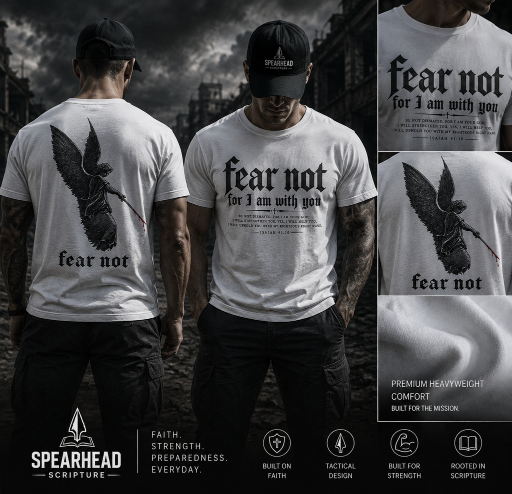 Fear Not Tee — "Fear Not for I Am With You" Angel Graphic Christian T-Shirt