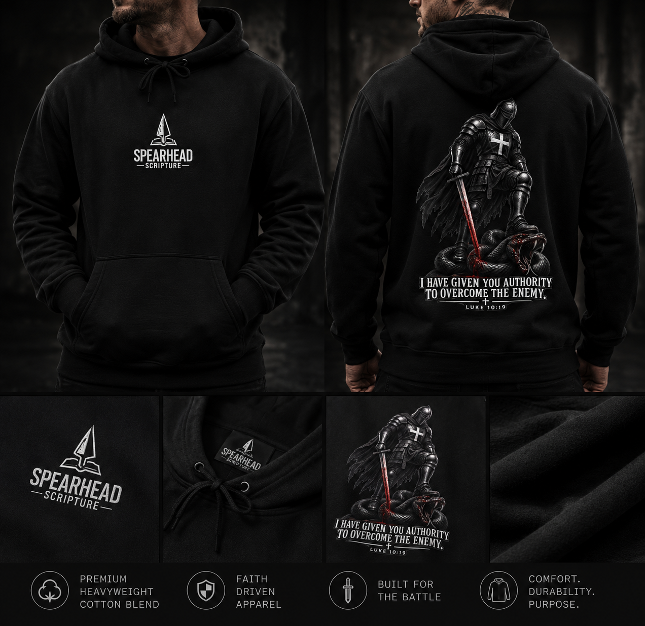 Authority to Overcome the Enemy" Graphic Hoodie.