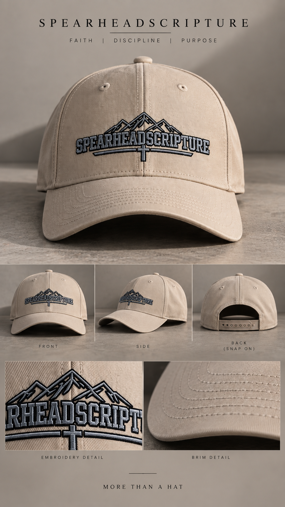 Spearhead Scripture Mountain Logo Cap