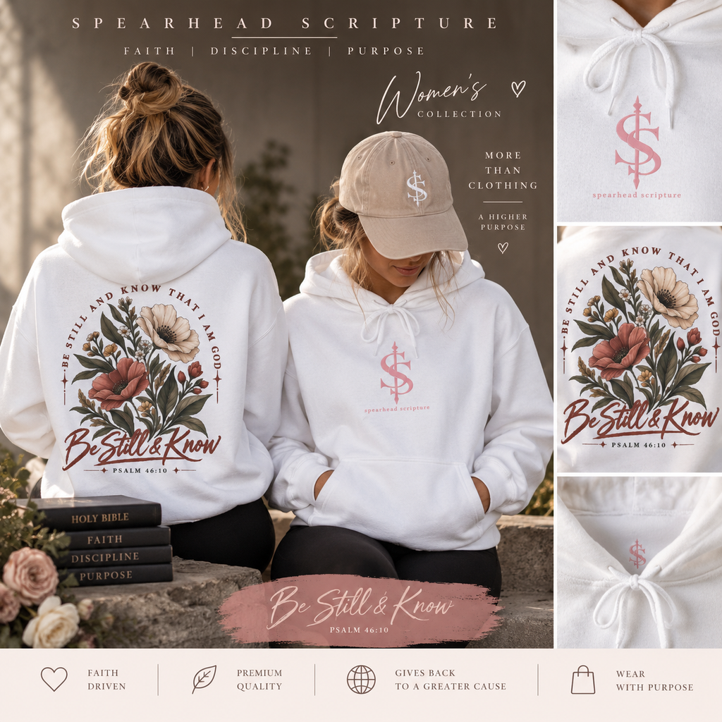 Be Still & Know Floral Hoodie — Psalm 46:10