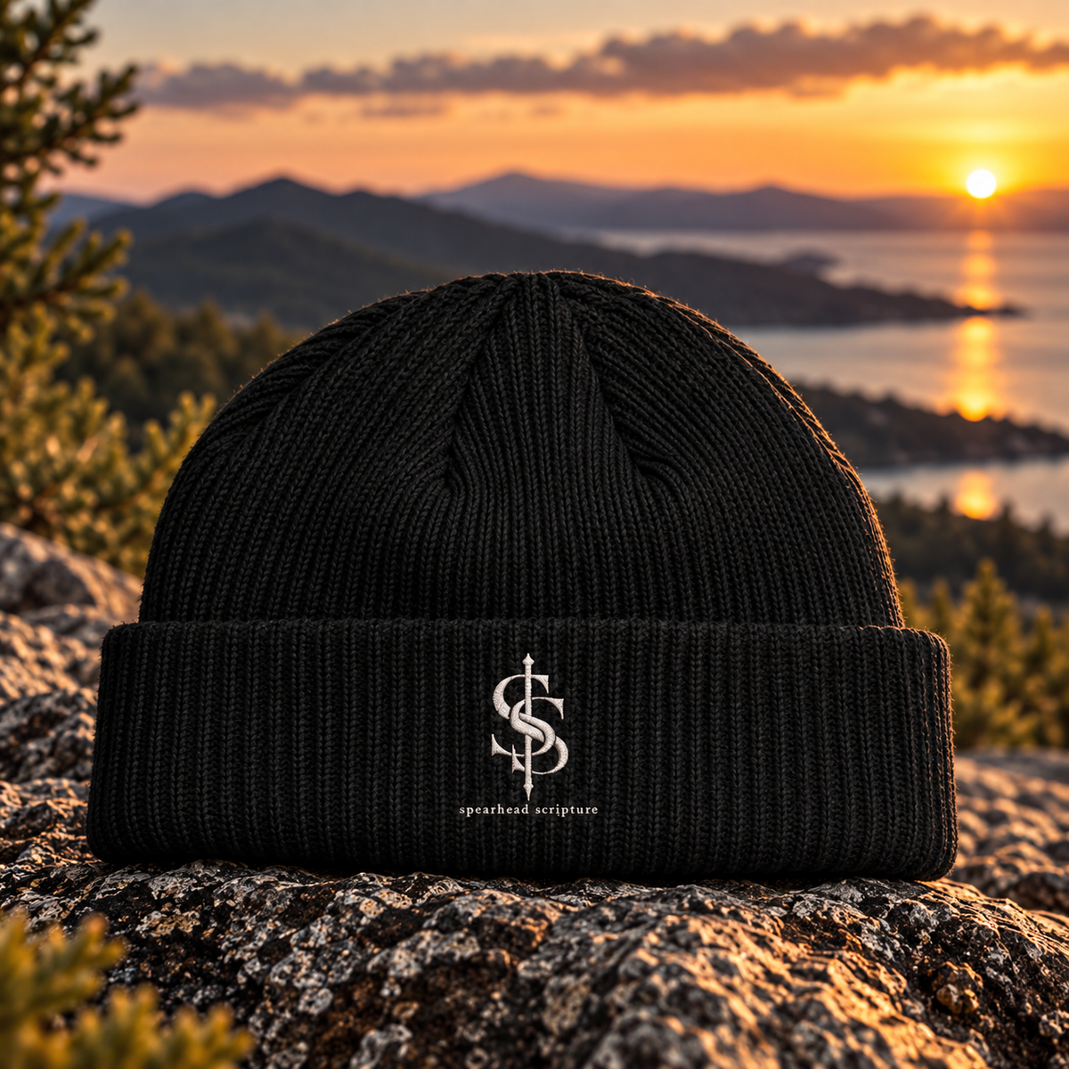 Spearhead Scripture embroidered Logo Cuff Beanie