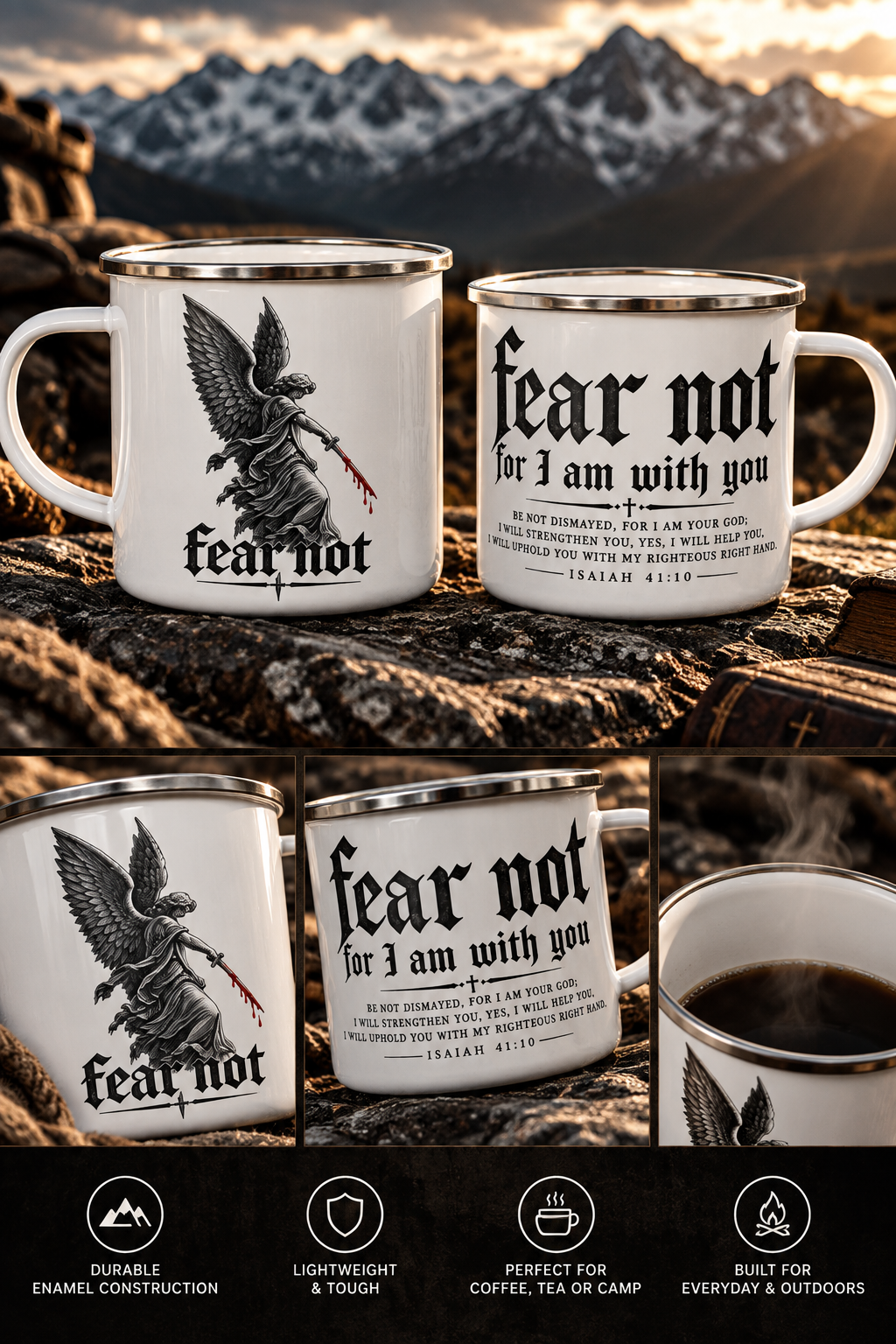 Fear Not Enamel Camp Mug — Isaiah 41:10