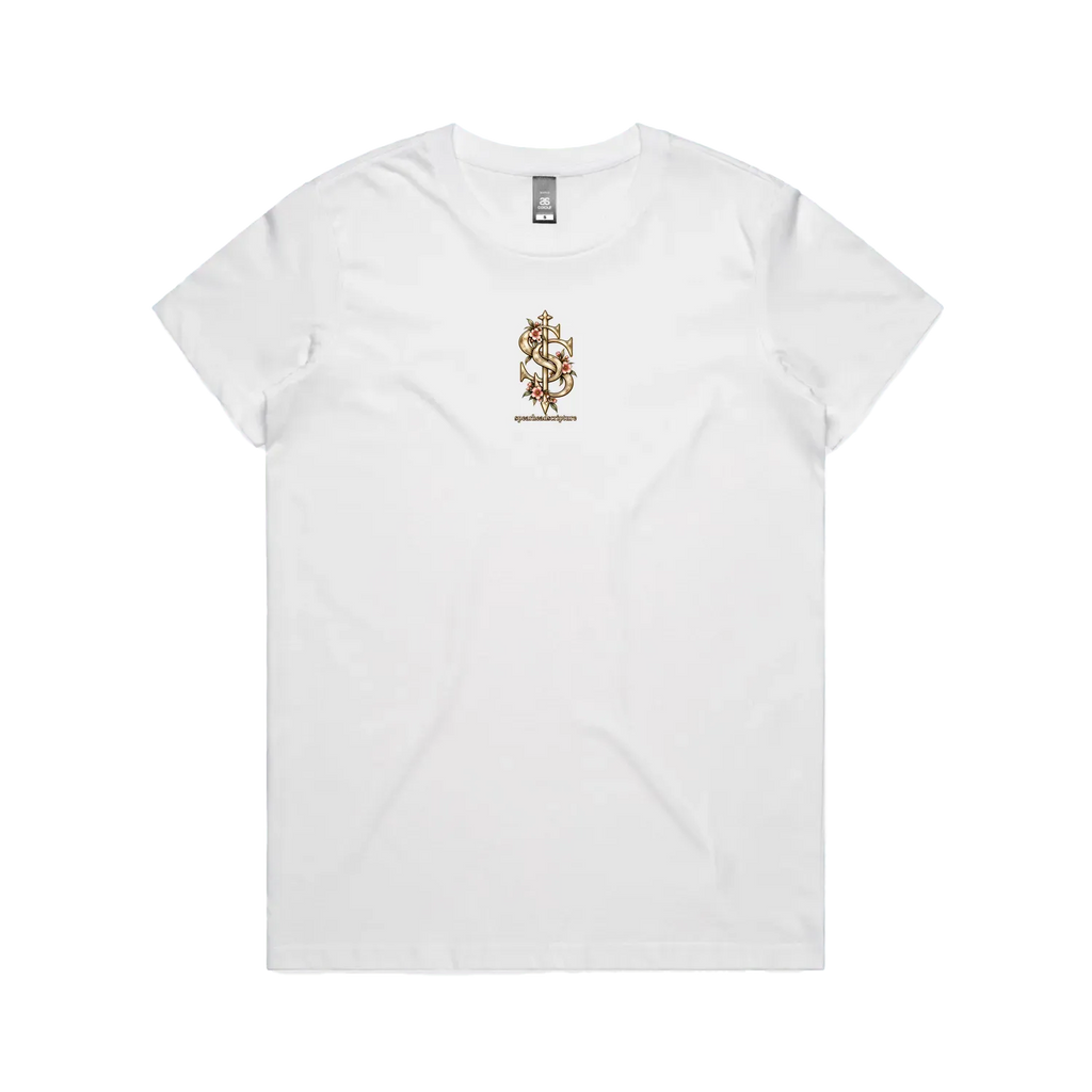 White front flat lay