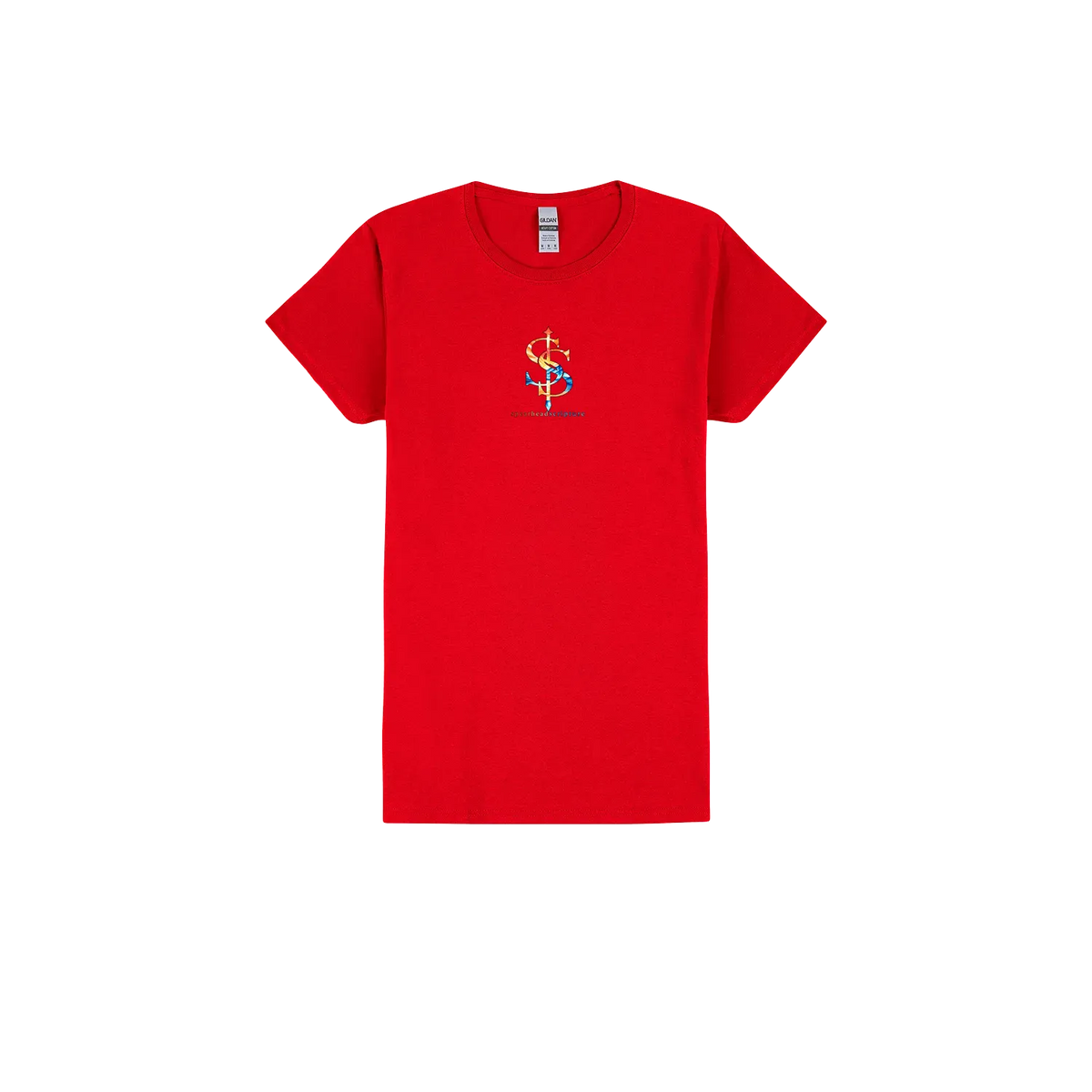 His Mercies Are New Women’s Tee in Red, front view