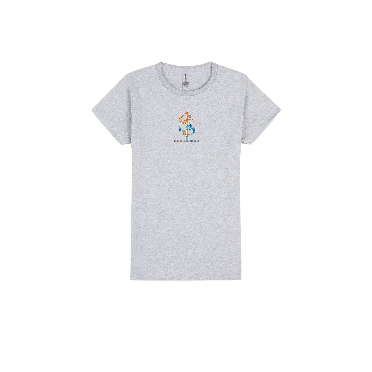 His Mercies Are New Women’s Tee in Sport Grey, front view